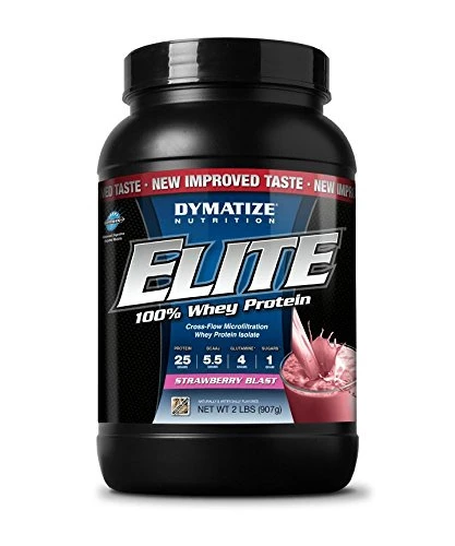 DYMATIZE NUTRITION ELITE WHEY SHAKE STRAWBERRY BLAST 2 POUND