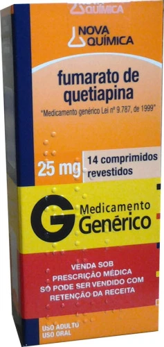 FUMARATO DE QUETIAPINA 25MG CAIXA 14 COMP REV