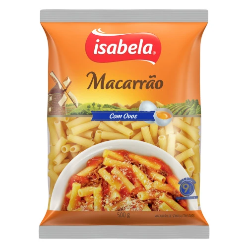 MACARRÃO DE SÊMOLA COM OVOS RIGATONI ISABELA PACOTE 500G
