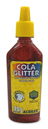 COLA GLITTER ACRILEX VERMELHO 35G UN