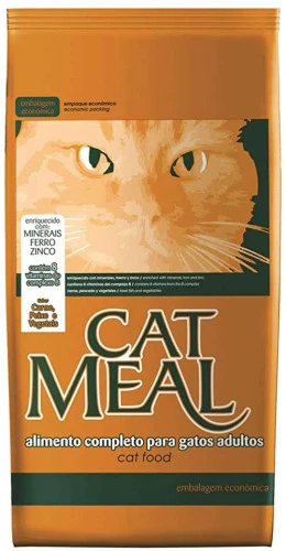 RAÇÃO CAT MEAL PARA GATOS SABOR CARNE PEIXE E VEGETAIS 25KG