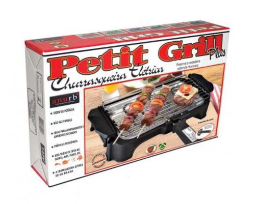 CHURRASQUEIRA ELÉTRICA ANURB PETIT GRILL PLUS COM GRELHA REMOVÍVEL E ESPÁTULA PARA LIMPEZA