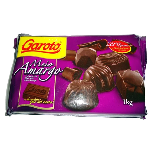 COBERTURA GAROTO CHOCOLATE MEIO AMARGO 1KG