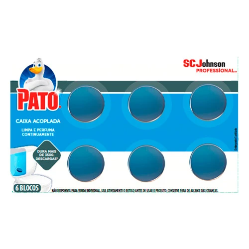 DETERGENTE SANITÁRIO BLOCO PARA CAIXA ACOPLADA PATO PROFESSIONAL 6 UNIDADES