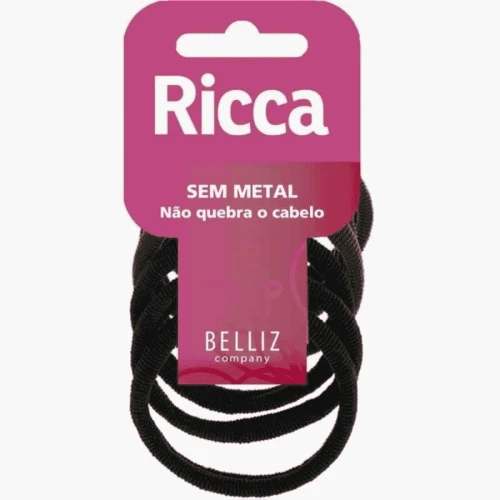 ELÁSTICO DE CABELO RICCA SEM METAL 10 UNIDADES