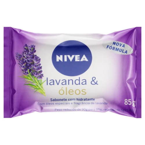 SABONETE EM BARRA HIDRATANTE LAVANDA ÓLEOS NIVEA FLOW PACK 85G