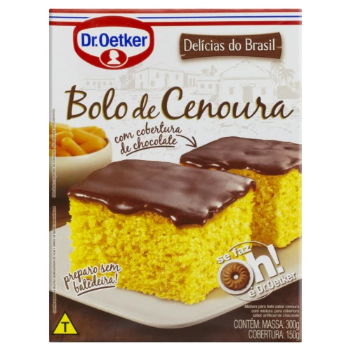 MISTURA PARA BOLO CENOURA COBERTURA DE CHOCOLATE DR OETKER DELÍCIAS DO BRASIL CAIXA 450G