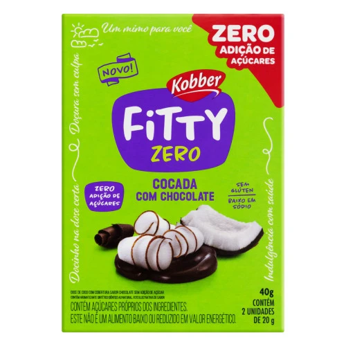 PACK COCADA COM CHOCOLATE FITTY CAIXA 40G 2 UNIDADES