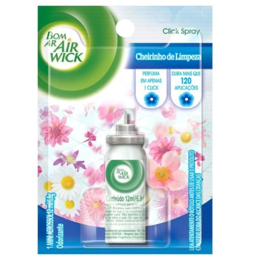 ODORIZADOR AEROSOL BOM AR REFIL CHEIRO LIMPEZA 12ML