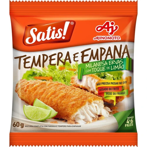 SATIS!®  TEMPERA E EMPANA MILANESA ERVAS E LIMÃO 60G