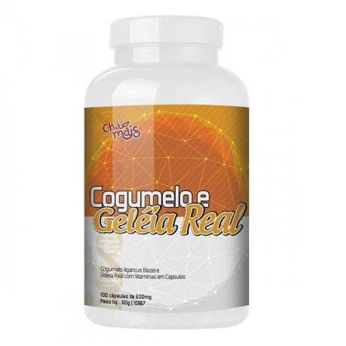 COGUMELO E GELÉIA REAL 100 CÁPSULAS 450MG CHÁ MAIS