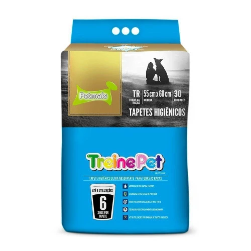 TAPETE HIGIÊNICO TREINEPET PETMAIS 30 UNIDADES