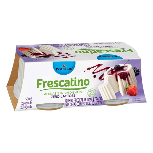 QUEIJO FRESCAL ULTRAFILTRADO ZERO LACTOSE POLENGHI FRESCATINO POTE 500G 2 UNIDADES