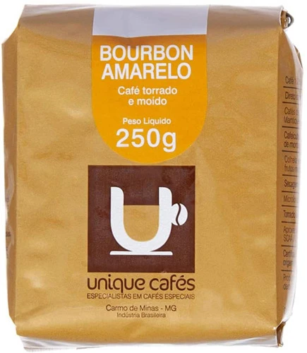 CAFÉ UNIQUE BOURBON AMARELO TORRADO E MOÍDO 250G