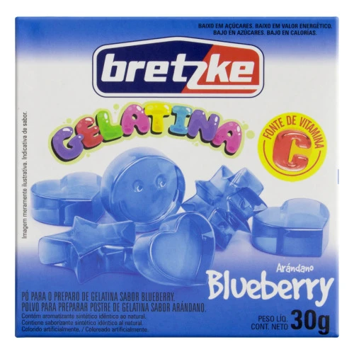 GELATINA EM PÓ BLUEBERRY BRETZKE CAIXA 30G