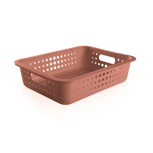 CESTA ORGANIZADORA PLÁSTICO 9L TERRACOTA OU