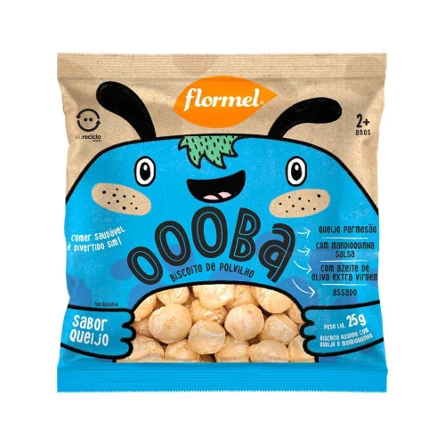 BISCOITO DE POLVILHO QUEIJO FLORMEL OOOBA PACOTE 25G