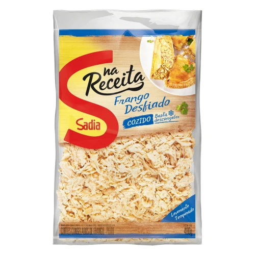 PEITO DE FRANGO COZIDO CONGELADO DESFIADO SADIA NA RECEITA PACOTE 400G