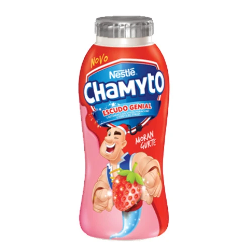 IOGURTE PARCIALMENTE DESNATADO MORANGO NESTLÉ CHAMYTO PROTEÍNA TURBO GARRAFA 850G