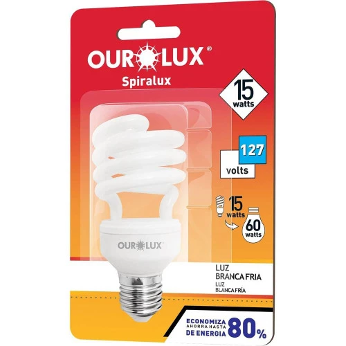 LAMPADA SPIRALUX OUROLUX 15W 220V