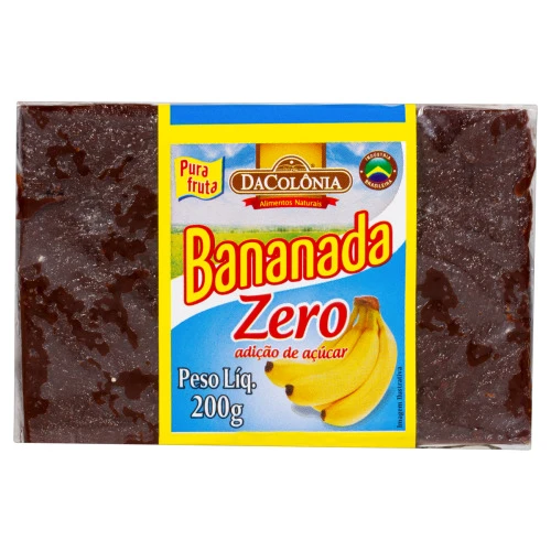 BANANADA SEM ADIÇÃO DE AÇÚCAR DACOLÔNIA PACOTE 200G