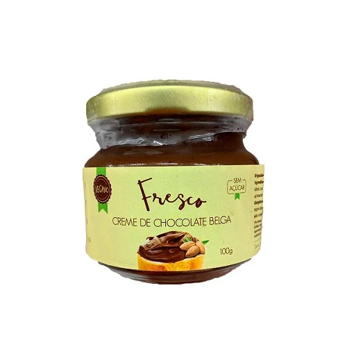 CREME DE CHOCOLATE BELGA SEM AÇÚCAR FRESCO 100G