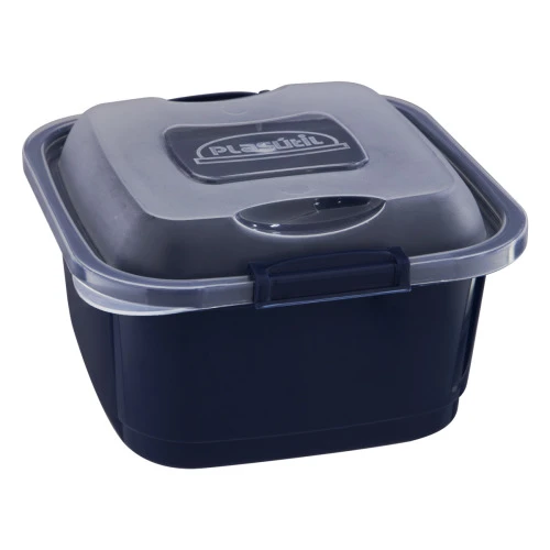 POTE PLÁSTICO AZUL INTENSO QUADRADO 1 6L PLASÁTIL CLIC E TRAVE