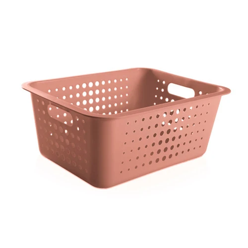 CESTA ORGANIZADORA PLÁSTICO 15L TERRACOTA OU