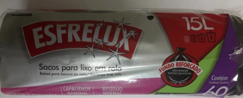 SACO LIXO ESFRELUX 15L ROLO COM 60