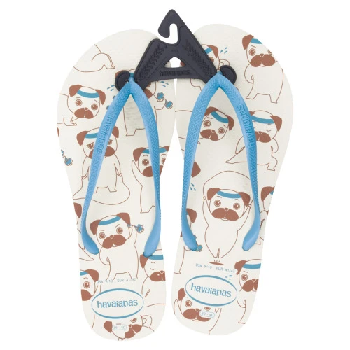 SANDÁLIA BEGE PALHA E AZUL SLIM PETS HAVAIANAS Nº 39 40