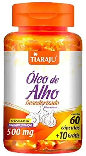 ÓLEO DE ALHO DESODORIZADO 500MG 70 CÁPSULAS TIARAJU