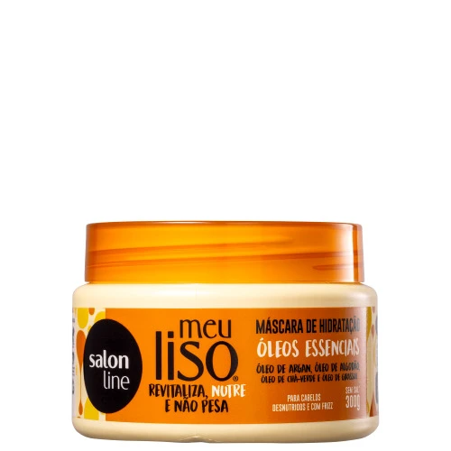 CREME MASCARA TRATAMENTO SALON LINE MEU LISO OLEOS ESSENCIAIS 300ML