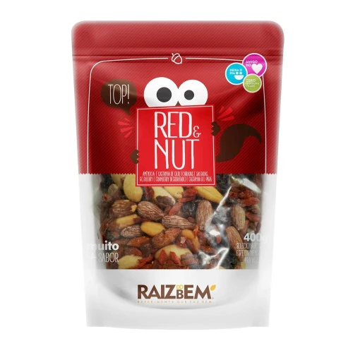 MIX CASTANHA RAIZ BEM 400G RED AND NUT FRUTAS VERMELHAS