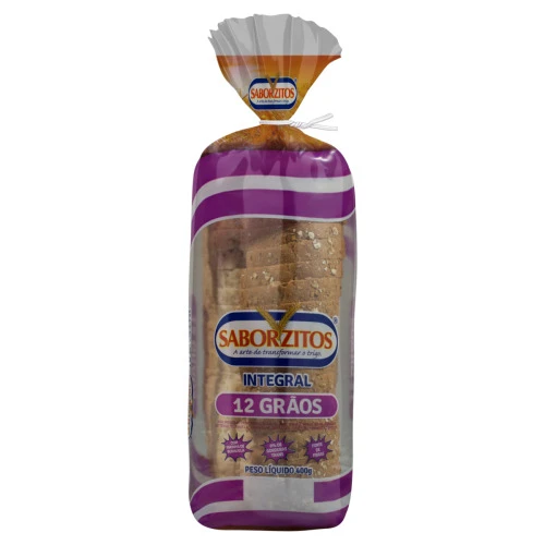 PÃO INTEGRAL 12 GRÃOS SABORZITOS PACOTE 400G