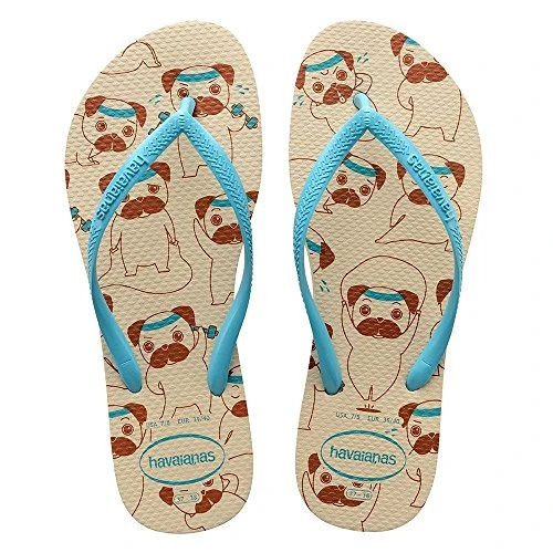 SANDALIA HAVAIANAS SLIM PETS BG PALHA AZUL