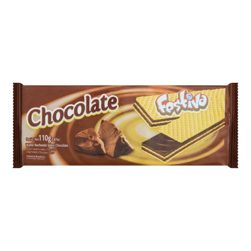 BISCOITO WAFER COM RECHEIO DE CHOCOLATE FESTIVA PACOTE 110G