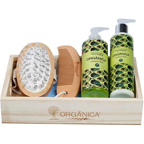 KIT PARA BANHO SUAVE CHÁ BRANCO E GENGIBRE ORGÂNICA