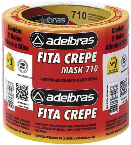 FITA CREPE ADELBRAS 0615000009 MULTICOR PACOTE DE 2