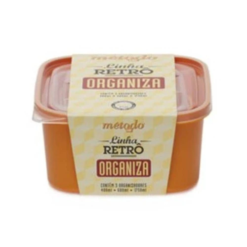 CJ 3 POTES METODO RETRO 400 600 1750ML LARANJA