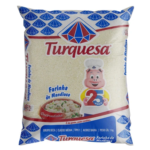 FARINHA DE MANDIOCA TIPO 1 TURQUESA PACOTE 1KG