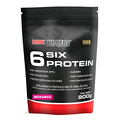 6 SIX PROTEIN REFIL 900G MORANGO