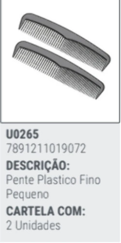 PENTE FINO PEQ PLAST COM 2 UNIDADE