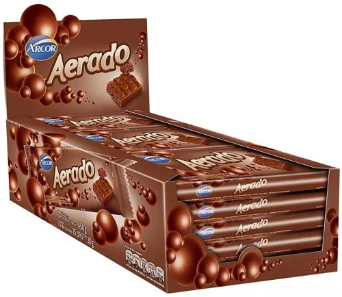 TABLETE DE CHOCOLATE AERADO AO LEITE 15 UNIDADES DE 30G