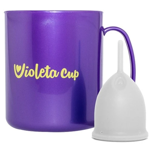 VIOLETA CUP KIT COLETOR MENST B TRANSP CANECA