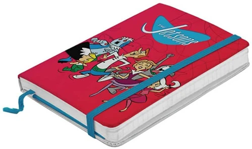 CADERNETA DE ANOTAÇÕES HANNA BARBERA THE JETSONS HAPPY FAMILY FUNDO VERMELHO URBAN 14X9 5 CM