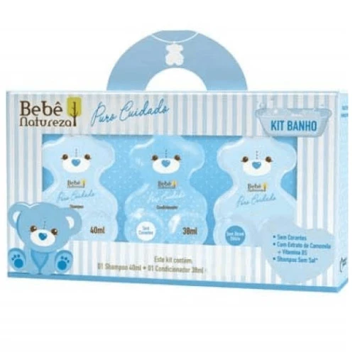 BEBÊ NATUREZA P CUIDADO KIT SH COND SAB AZUL