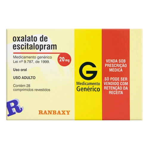 OXALATO DE ESCITALOPRAM 20MG RANBAXY CAIXA 28 COMPRIMIDOS REVESTIDOS