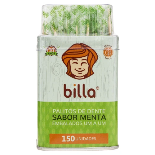 PALITO DE DENTE MENTA BILLA 150 UNIDADES