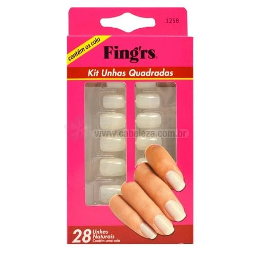 FINGRS R 1258 KIT UNHAS QUADRADA COM COLA