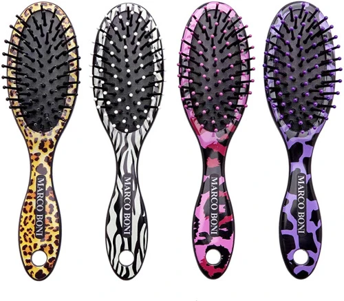 ESCOVA OVAL PEQUENA ANIMAL PRINT MARCO BONI COR SORTIDA